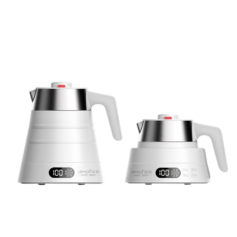 夏新可折叠触摸屏迷你硅胶电热水壶可调温旅行便携式压缩烧水壶TQ-M508