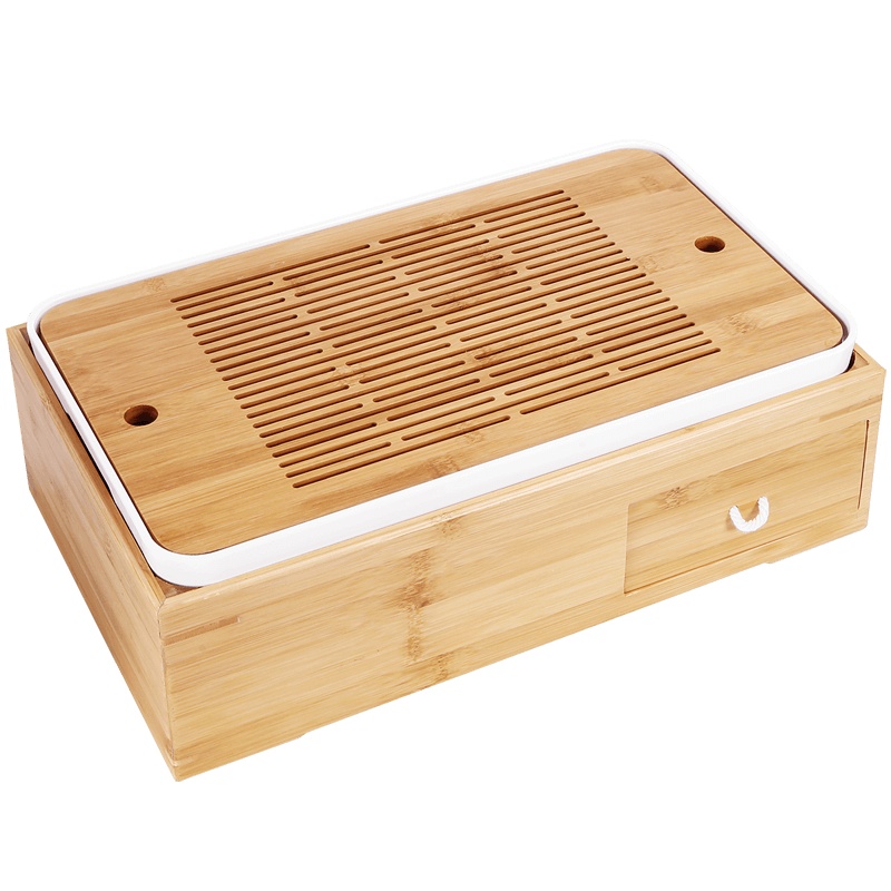 領藝 可收纳式茶盘日式竹制密胺储水茶海家用小型茶台功夫茶托盘不含茶具