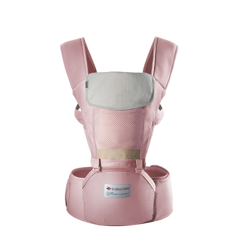 babycare 透气多功能婴儿背带前抱式宝宝腰凳 巴基斯坦棉纱材质 粉色 9821超透款