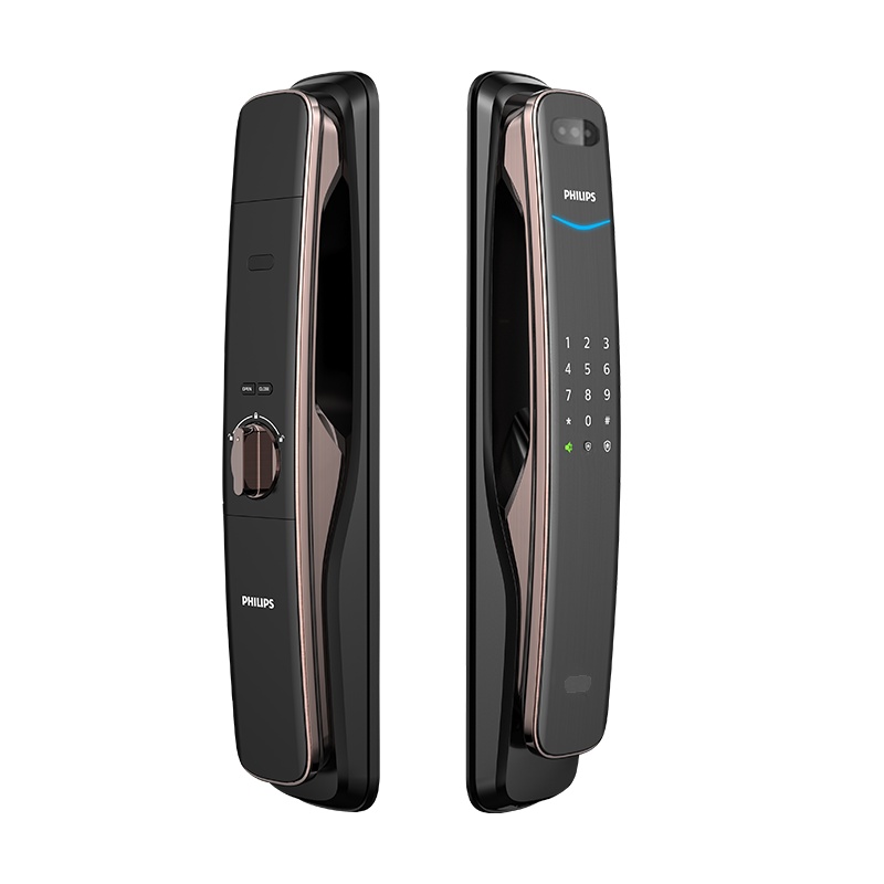 飞利浦3D人脸识别DDL702电子锁指纹锁智能门锁全自动家用防盗全自动门锁 红古铜