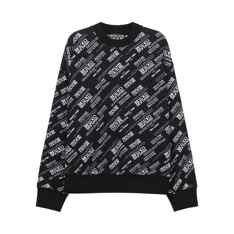 范思哲 VERSACE JEANS COUTURE 男士 棉质超大款圆领长袖卫衣运动衫71GAI3O2 FS000