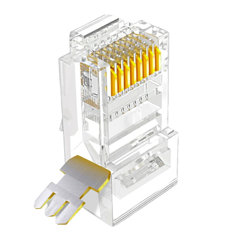 百刻 RJ45-6超六类水晶头 白色100个/件 (单位:件)