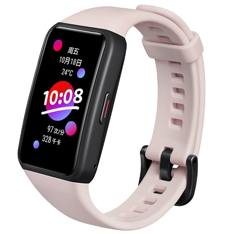 荣耀手环6 珊瑚粉 1.47英寸臻彩大屏 14天长续航 10种专业运动 智能心率 血氧睡眠 女性生理周期管理 50米防水