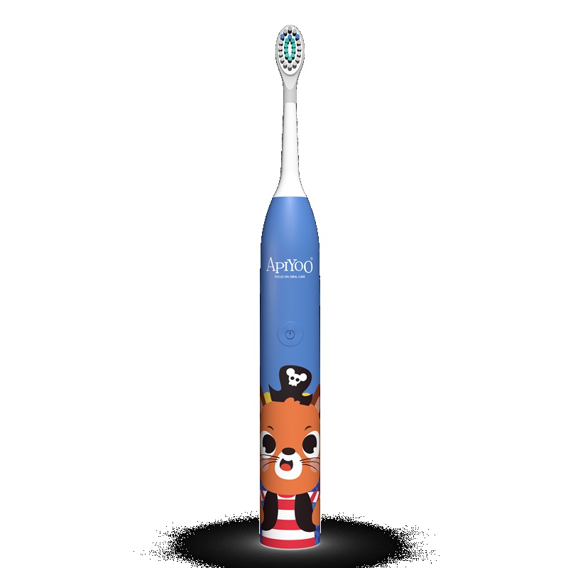 艾优ApiYoo荷兰艾优电动牙刷儿童电动牙刷儿童卡通无线充电7级防水3-12岁小孩A7 蓝色