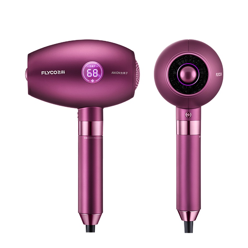 飞科 电吹风机家用旋转调温LED温度显示负离子吹风筒FH6286