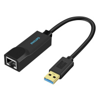 飞利浦 PHILIPS USB转RJ45网线接口USB3.0千兆有线网卡华为小米联想笔记本电脑网口扩展转换器黑