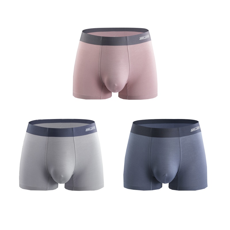 健将内裤男士平角裤加肥佬加大码冰丝四角中腰宽松内裤短裤头91J01-3条装