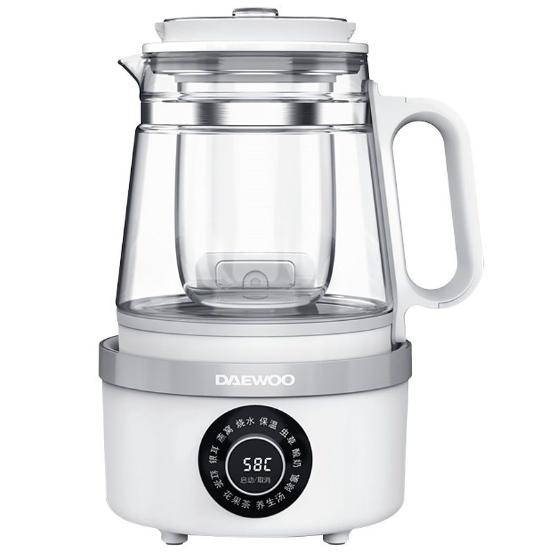 大宇(DAEWOO)液体加热器 YS1 IH智能水壶家用煮茶壶电热水壶 IH加热煮茶器多功能烧水壶 白色
