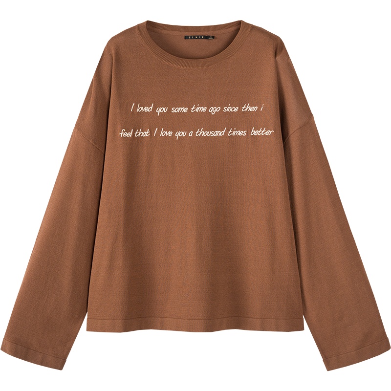 Semir森马毛衫女2019秋季新款字母刺绣设计感宽松显瘦毛衣韩版慵懒风潮