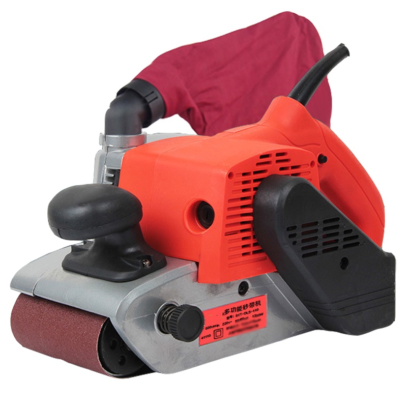 抛光小型砂带机古达工业级微型手提式坦克带式砂光机沙带机打磨沙袋机 4寸1380W机器+50条砂带