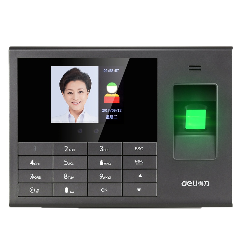 得力(deli)人脸考勤机3765指纹人脸识别一体机面部识别公司员工刷脸上下班打卡签到器智能 3765全国联保+8GU盘