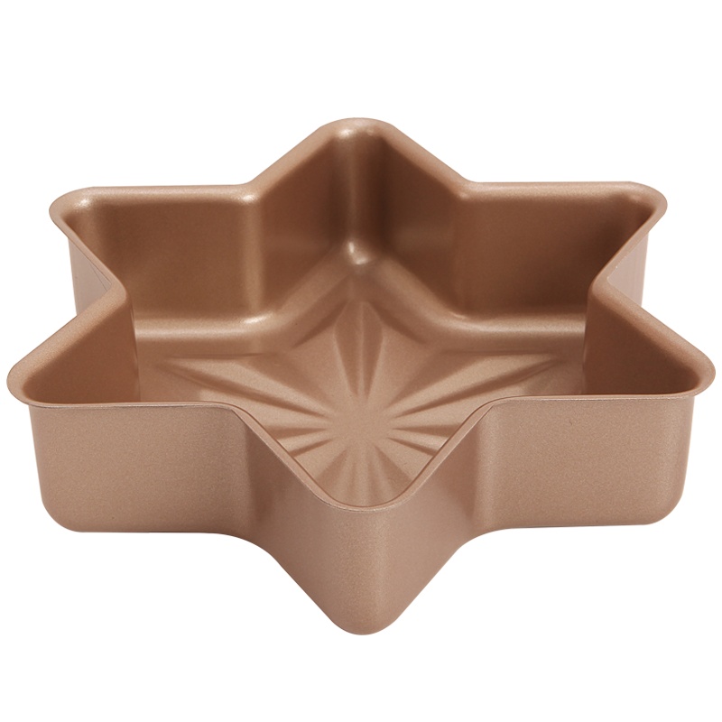 学厨 CHEF MADE 蛋糕模具 六角星雪花型芝士慕斯烘焙模212*212*50金色具 厨房工具WK9142