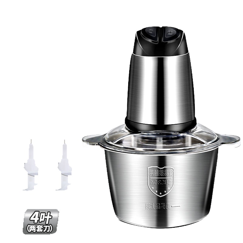 纳丽雅(Naliya)家用电动绞肉机碎菜机多功能料理机搅拌机绞馅机绞蒜泥辣椒粉碎机 3代升级大号 钢双速双刀(赠一套刀)