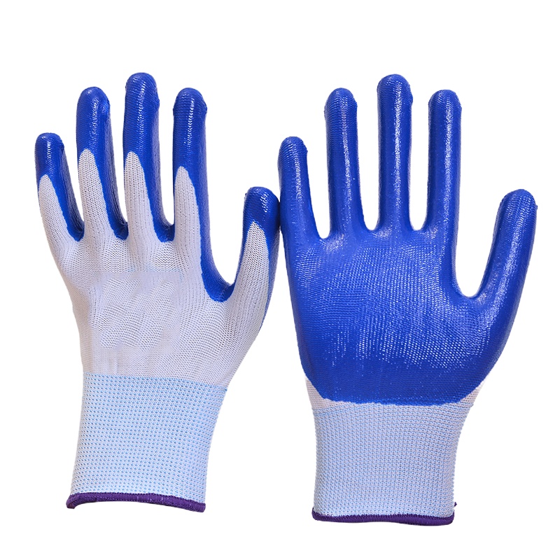 棉质胶皮手套耐磨防滑 浸胶涂胶 防护胶皮手套 12双装 1499