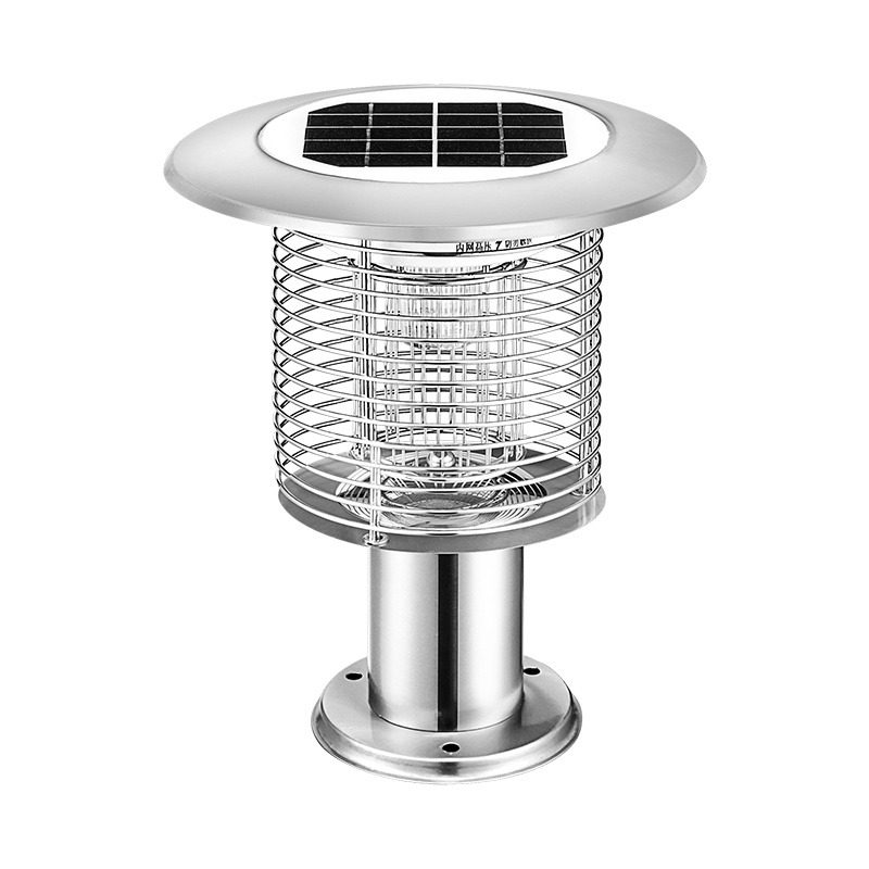 爱尚品太阳能灭蚊灯户外防水驱蚊神器花园庭院商用杀虫酒店别墅TM-03Z银色柱头款3台装