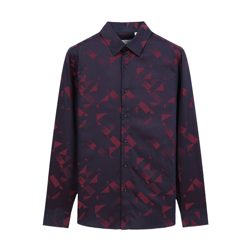 Artsdon/阿仕顿春款男士长袖衬衫修身潮流休闲男衬衣免烫