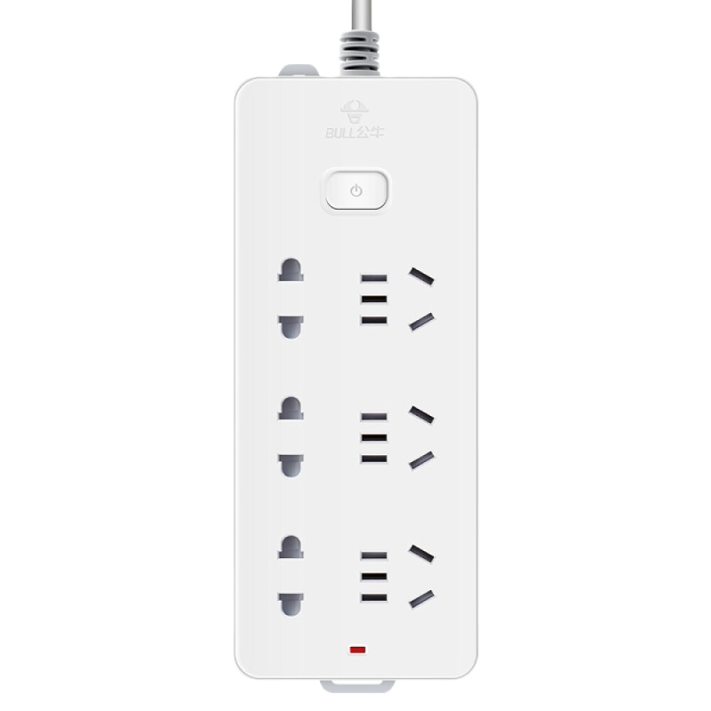 公牛（BULL）新国标插座/插线板/插排/排插/接线板/拖线板 GN-402 6位总控1.8米250V 10A