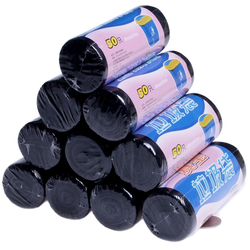 企购优品 垃圾袋家用加厚中大号黑色手提背心式拉圾袋批发一次性塑料袋厨房垃圾分类黑色装