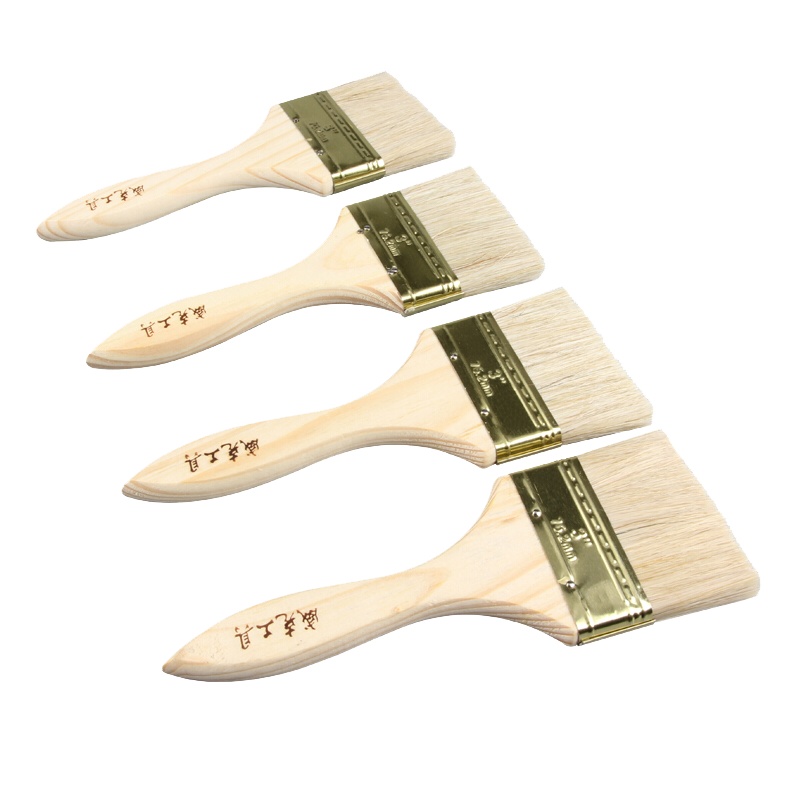 威克(vico)WK82230 毛刷3英寸多功能刷子油漆刷木柄刷扫灰刷油刷排笔刷食品刷烧烤配件4只装