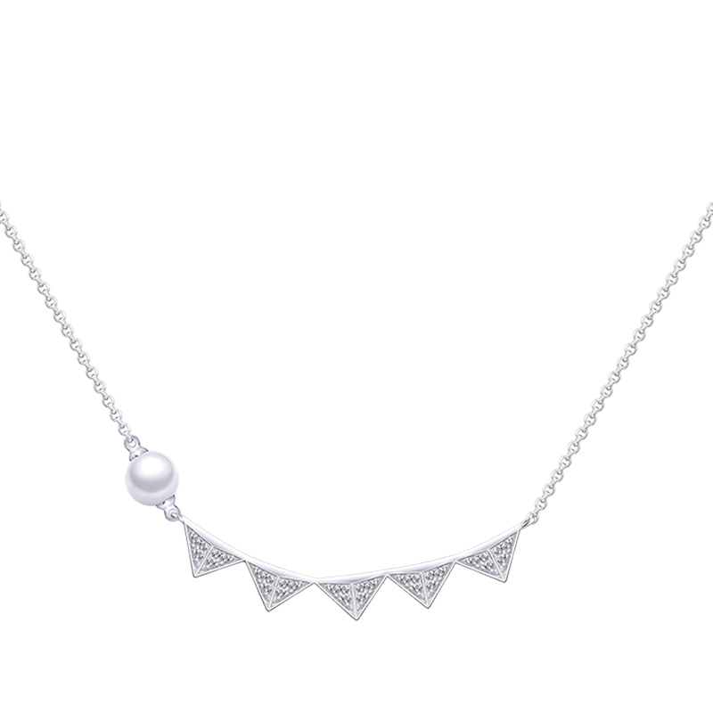 Monologue独白主角系列几何银镶托帕石珍珠项链生日礼物MA471