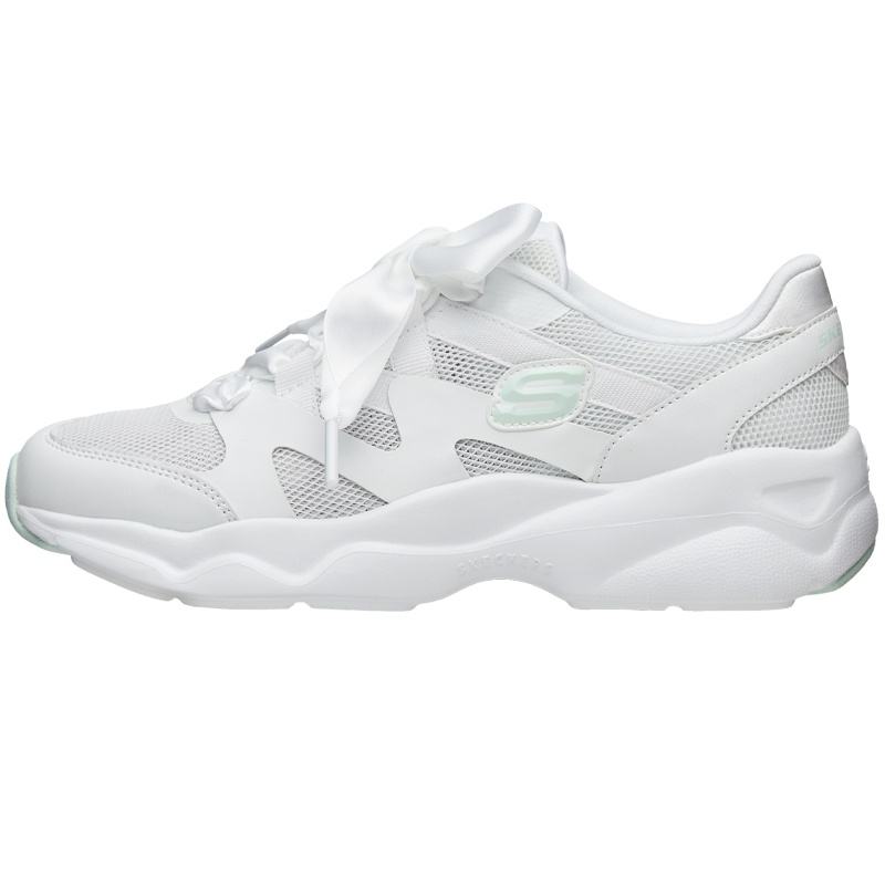 Skechers斯凯奇官方女鞋校园青少年鞋甜美丝带小白鞋熊猫鞋66666203