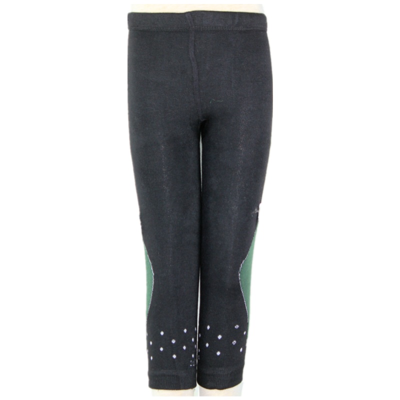 AITYAKU日本婴童服装幼儿宝宝加厚加绒保暖打底裤67my女童针织撞色提花棉裤大中小童直筒裤子百搭潮款