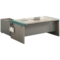 创世人 办公家具老板桌现代简约办公家具经理桌板式大班台单人办公桌主管桌总裁桌1600W*700D*760H