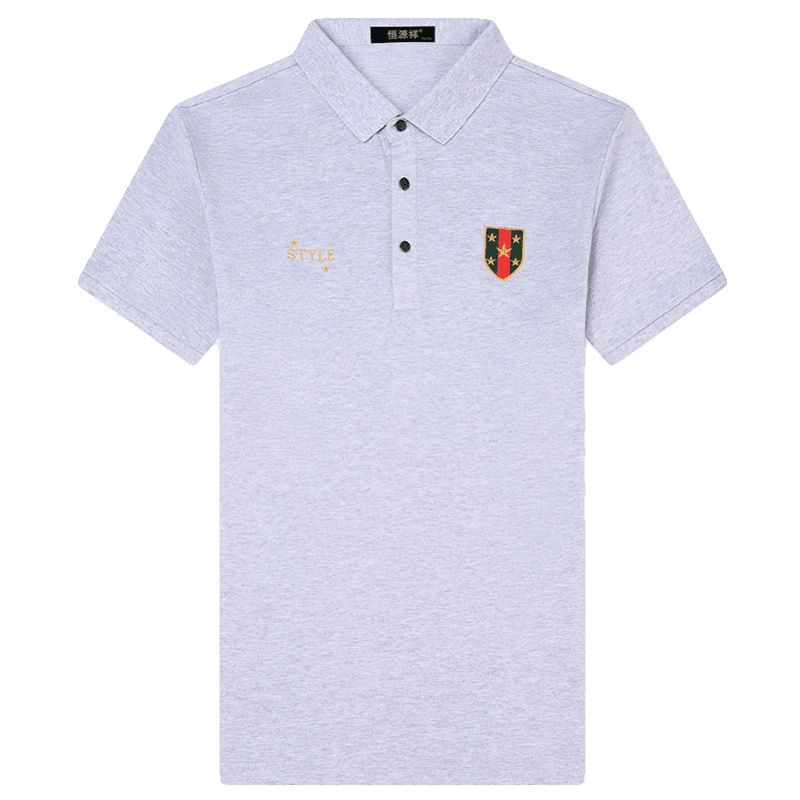 恒源祥速干丝光珠地短袖T恤男 中年时尚休闲翻领polo衫潮夏装新款