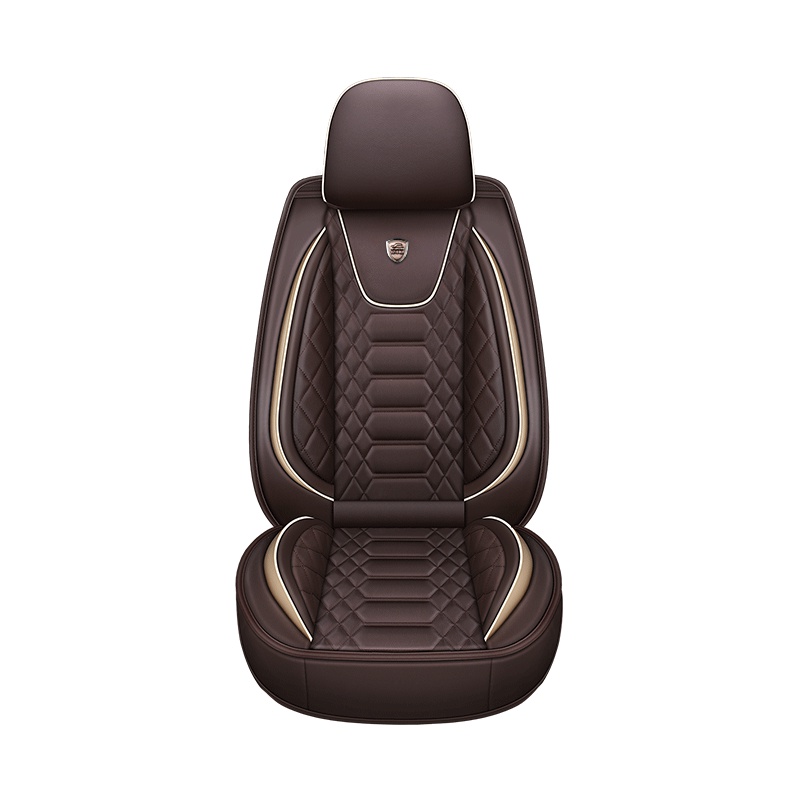 汽车坐垫四季通用大包围座垫套全包围皮革座套朗逸轩逸英朗卡罗拉迈腾雅阁宝来奇骏博越通用 I-80871-C 运动格 魅力咖