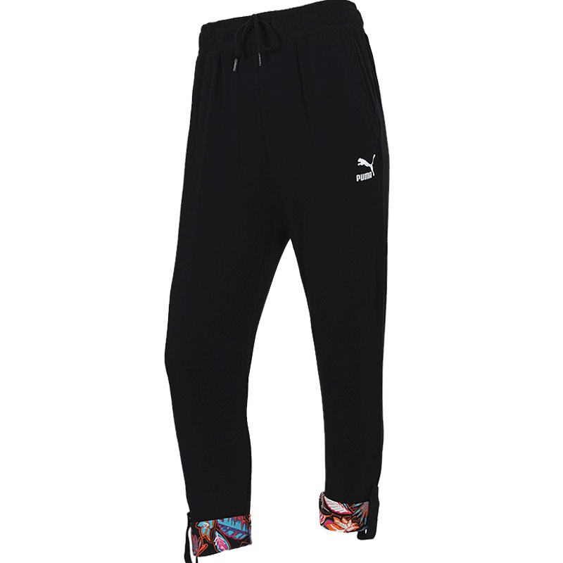 彪马女裤运动休闲裤收口碎花针织训练七分裤579180-01