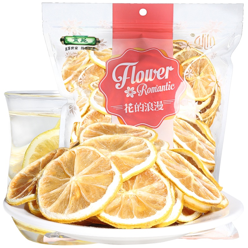 贡苑 茶叶 袋装 花草茶 柠檬片 柠檬干 柠檬茶102g/袋 可搭配玫瑰胎菊花桂花茶
