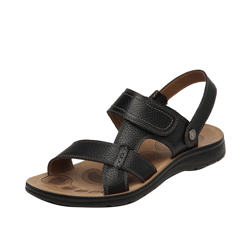 奥康凉鞋男夏季男士沙滩鞋男透气休闲魔术贴凉拖鞋男