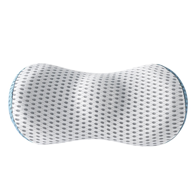 尚朴司机汽车用腰靠垫护腰垫开车载座椅靠背垫夏季腰部支撑透气小腰枕 浅灰色☆腰靠+头枕套装☆升级护颈按摩点