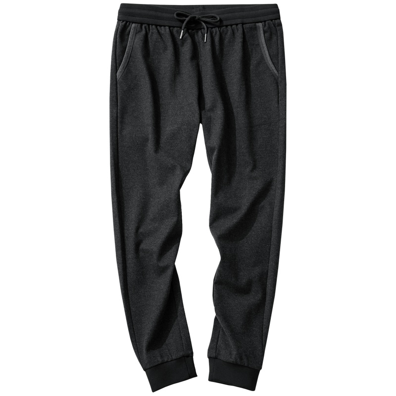 千纸鹤男装休闲裤2019秋季新款潮流宽松黑色小脚九分裤子90351