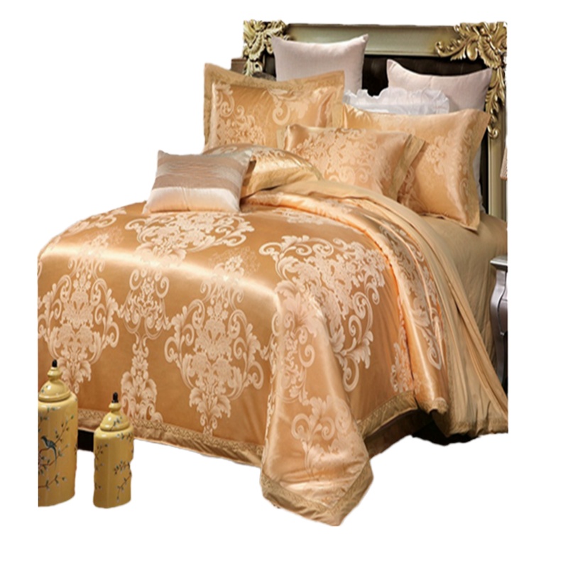 艾洛苏 全棉60支贡缎床上四件套提花纯棉婚庆床上四件套欧式风格面料纯棉高档礼品