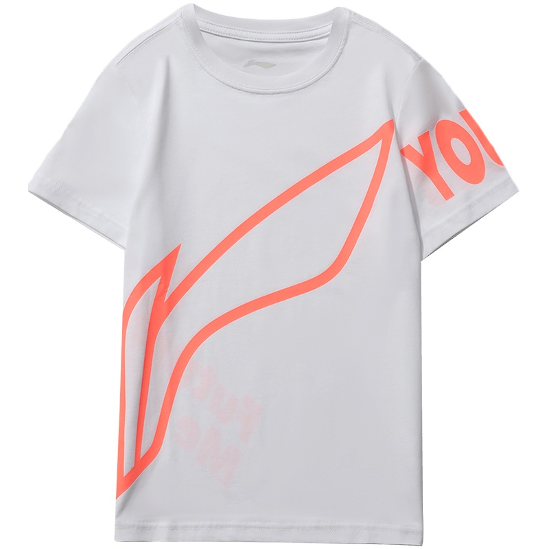 李宁童装短袖T恤女小大童新款运动生活系列圆领夏季运动服