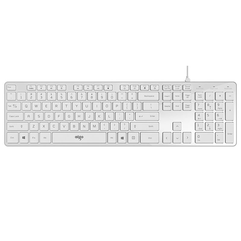 爱国者(AIGO) 炫彩剪刀脚巧克力通用USB有线键盘 安静时尚 实用寿命长 V500 白色