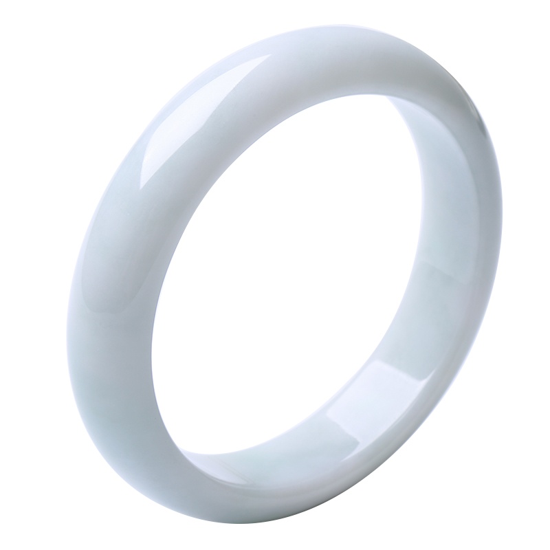 印象眸 飘花翡翠手镯女款糯种A货翡翠玉石手镯 多口径 附证书