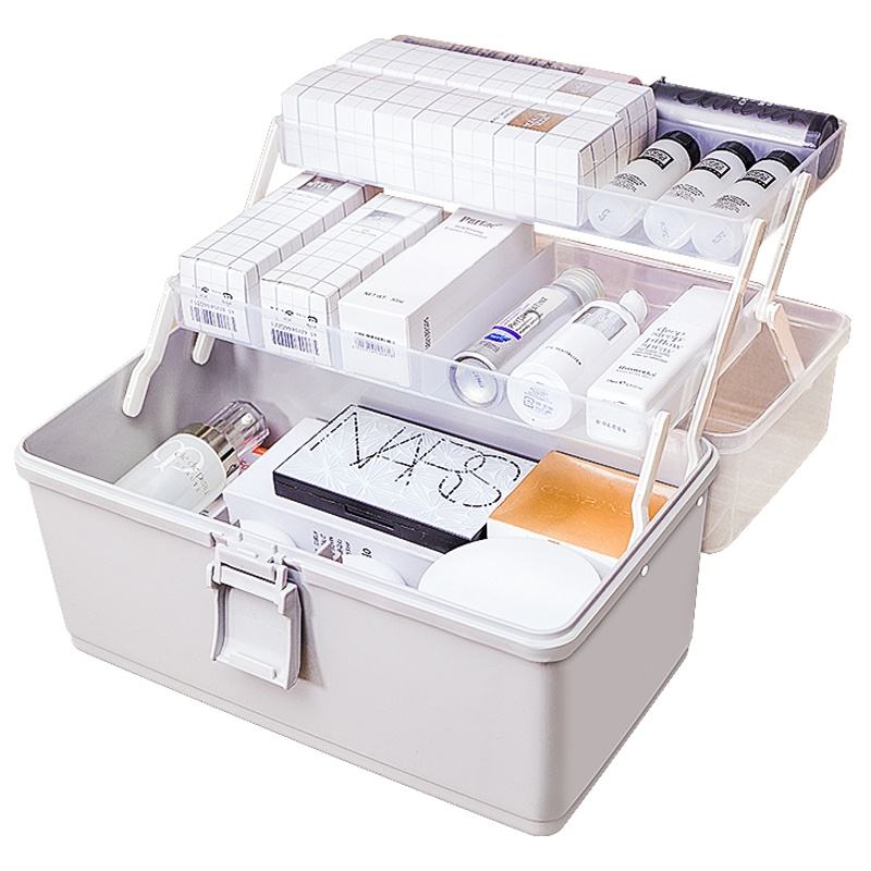 禧天龙化妆品收纳盒加厚大号医药箱家用分层大容量塑料家庭工具箱