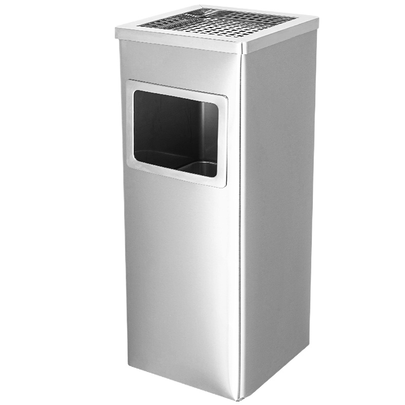 不锈钢烟灰缸酒店大堂电梯口垃圾桶不锈钢侧开口 31*26*64CM