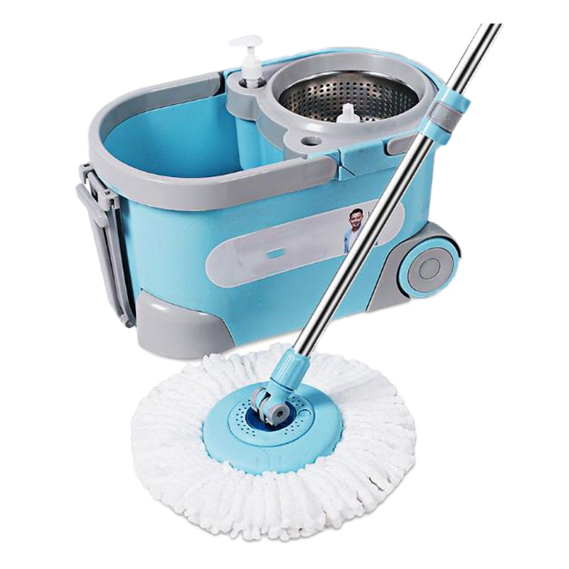 米创 旋转拖把免手洗分离式甩水桶 加强杆金属篮null