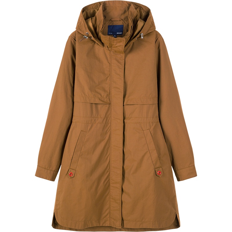 Semir森马风衣女中长款小个子春秋外套女气质收腰显瘦流行工装上衣宽松