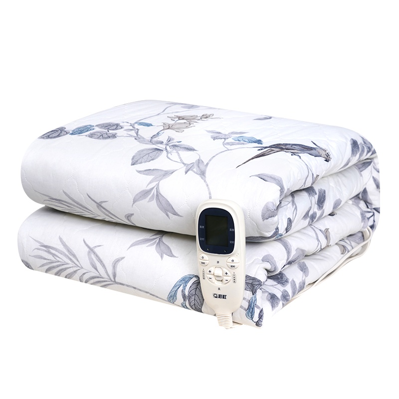 彩虹(RAINBOW)电热毯双人电褥子(2.0*1.8米)双温双控定时 双面棉质微电脑数显控温安全保护 加厚加大款