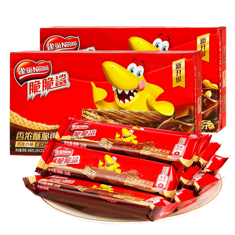 雀巢 脆脆鲨威化饼干 巧克力味 640g