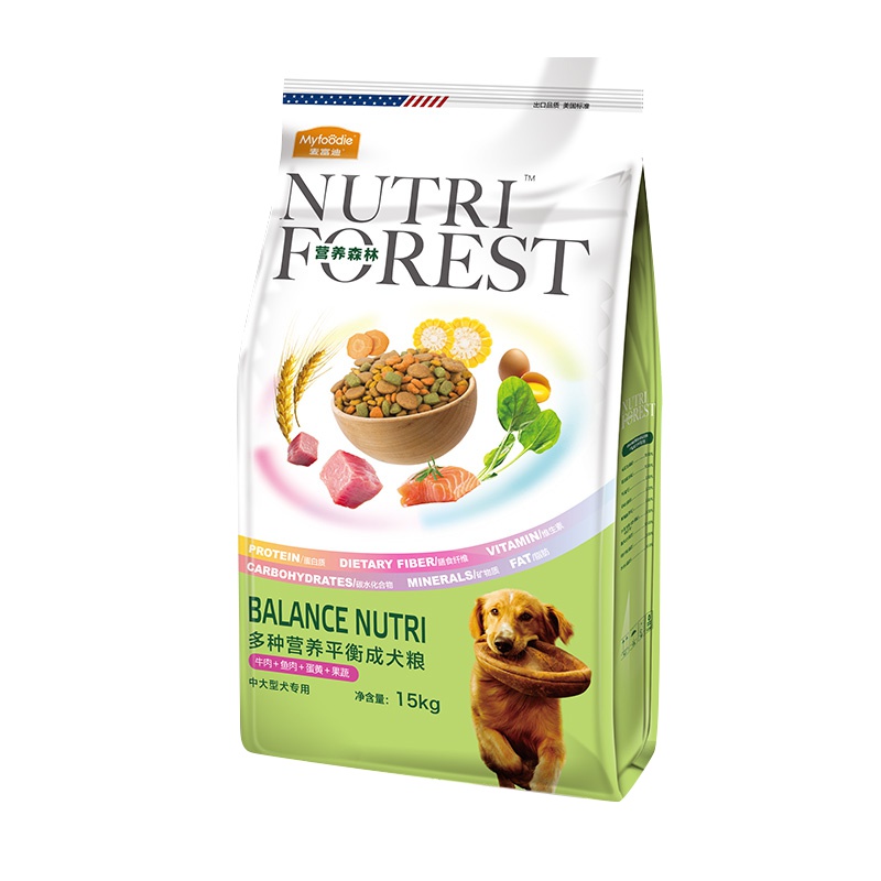 麦富迪营养森林中大型成犬15kg通用型狗粮金毛拉布拉多中大型成犬粮