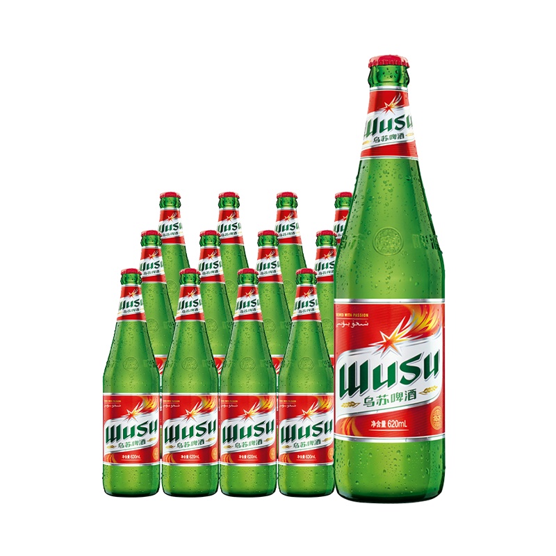 乌苏啤酒(wusu) 大红乌苏 620ml*12瓶 整箱装 红标乌苏