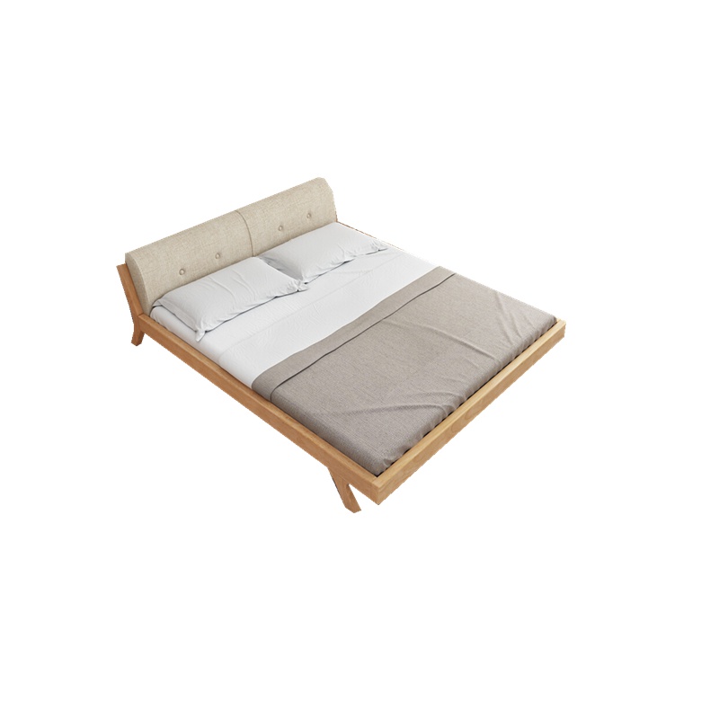 欧宝美 北欧实木床1.8米双人床主卧现代简约卧室欧式床单人床成人1.5米床