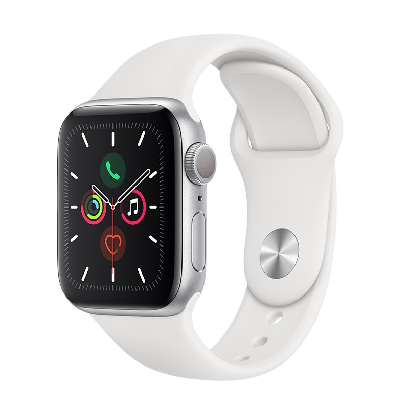 Apple Watch Series 5智能手表(GPS款 44毫米银色铝金属表壳 白色运动型表带 MWVD2CH/A)