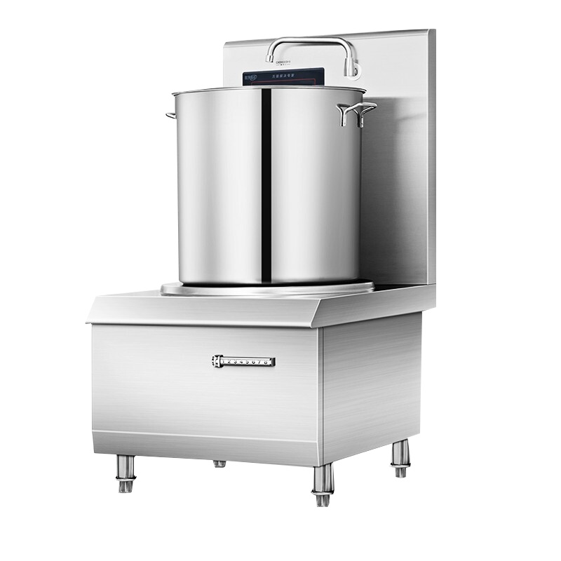 德玛仕大功率电磁炉商用电磁灶大锅灶商用电灶台凹面学校酒店食堂厨房大锅灶汤锅炉15KW单头高背汤炉 MC-TL15C-02