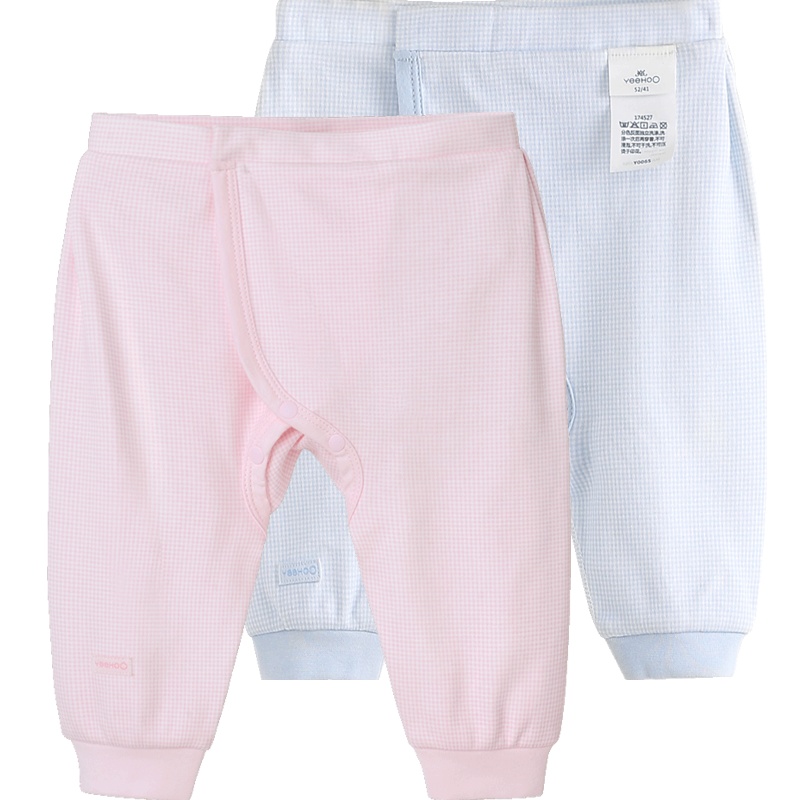 英氏婴儿纯棉新生儿开裆裤子薄款174520 174527